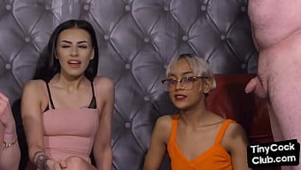 Femdom Hanımefendi Ve Küçük Penis Köleleri, Grup Cfnm Eyleminde